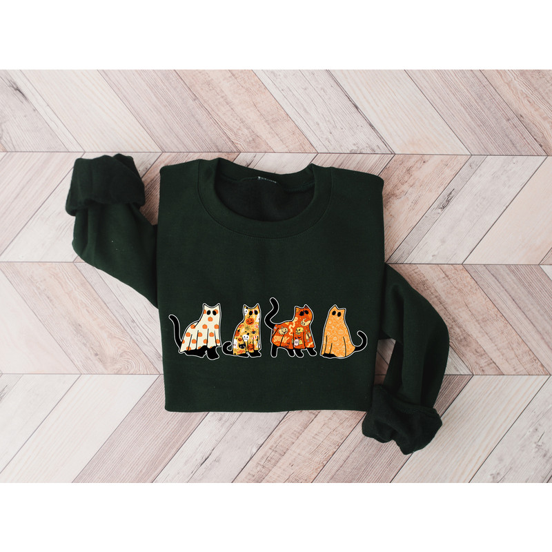 Halloween Cats Sweat, Cute Halloween Sweatshirt, Hocus Pocus Sweat, Witches Brew, Ghost Cats Vibes, Fall Clothing, Halloween Party - 2.jpg