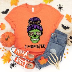 halloween momster skull shirt, momster shirt, halloween party, halloween t-shirt, hocus pocus shirt, mom zombie shirt,ha
