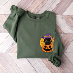 halloween pumpkin sweatshirt, halloween sweatshirt, halloween costume, pumpkin halloween sweater, pocket size halloween
