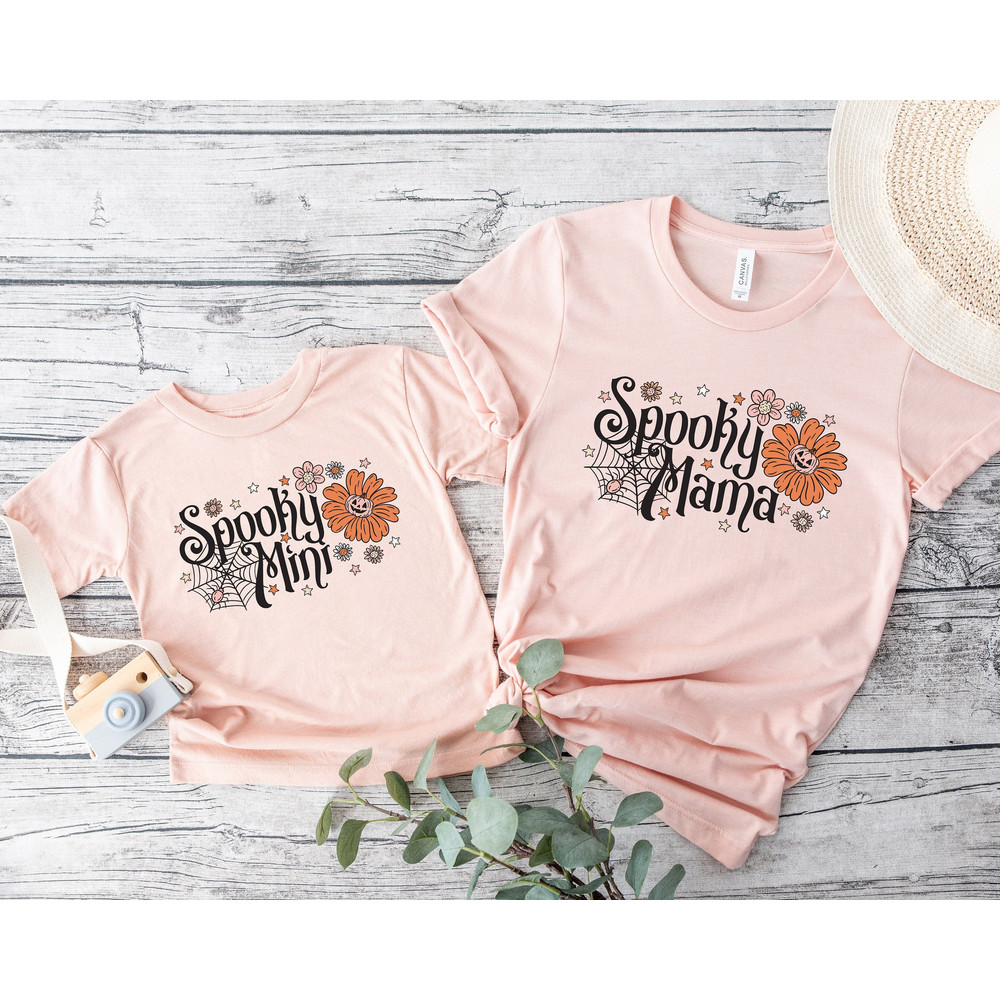 Mama mini matching shirts mother daughter shirts matching Spooky mama spooky mini outfits Halloween vibes shirts matching tees - 1.jpg