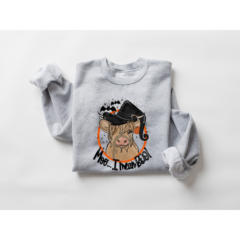Moo I Mean Boo Sweatshirt, Halloween Boo Sweatshirt, Heifer Halloween Shirt, Funny Halloween Shirt, Halloween Sweatshirt, Halloween Gift - 1.jpg