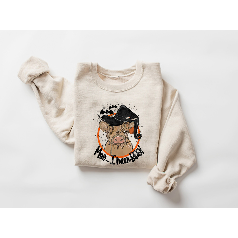 Moo I Mean Boo Sweatshirt, Halloween Boo Sweatshirt, Heifer Halloween Shirt, Funny Halloween Shirt, Halloween Sweatshirt, Halloween Gift - 2.jpg