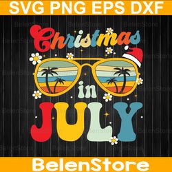 vintage christmas in july svg, sunglasses summer palm trees svg, independence day svg, cricut, svg files, cut file, dxf