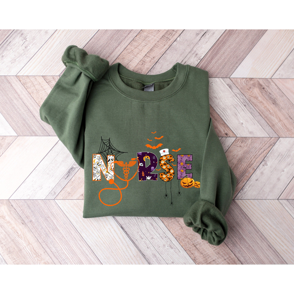 Nurse Halloween Sweatshirt, Cute Nurse Halloween Sweatshirt, Halloween Costume, Nurse Halloween Sweater, Halloween Shirt, Halloween Gift - 2.jpg