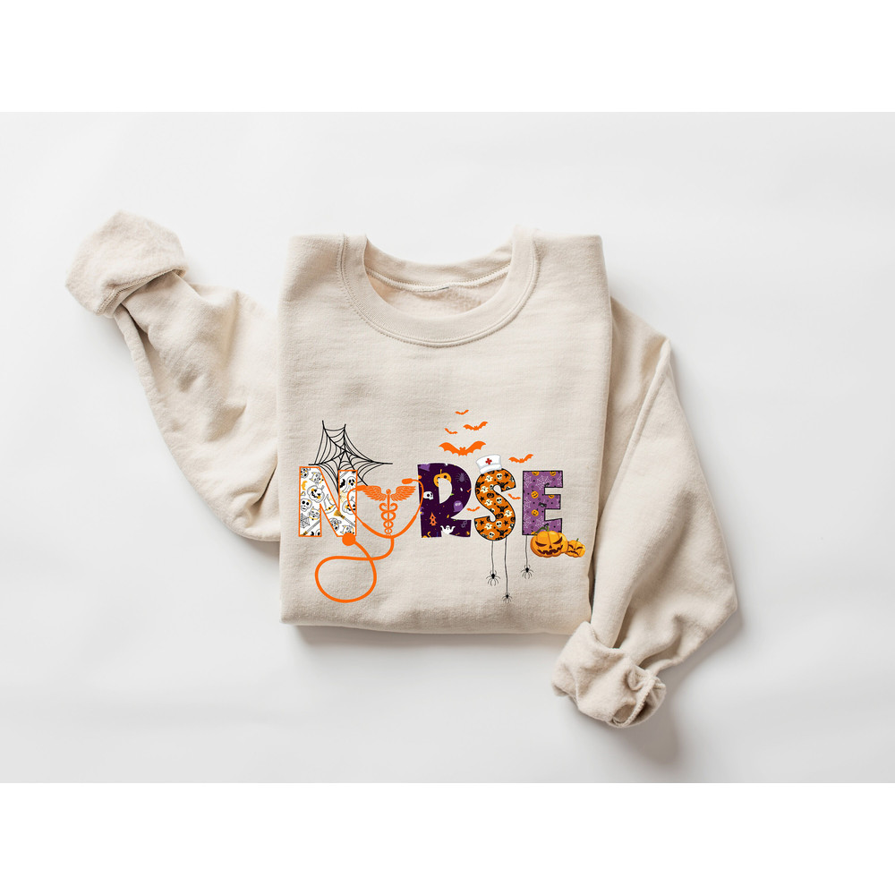 Nurse Halloween Sweatshirt, Cute Nurse Halloween Sweatshirt, Halloween Costume, Nurse Halloween Sweater, Halloween Shirt, Halloween Gift - 3.jpg