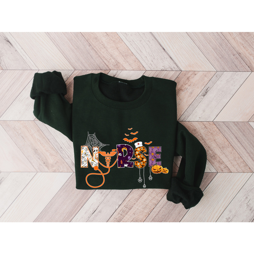 Nurse Halloween Sweatshirt, Cute Nurse Halloween Sweatshirt, Halloween Costume, Nurse Halloween Sweater, Halloween Shirt, Halloween Gift - 4.jpg