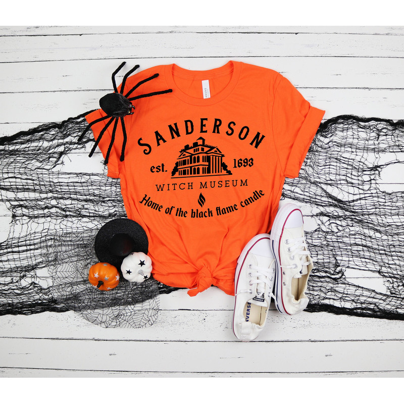 Sanderson Witch Museum Tshirt Shirt, Hocus Pocus Shirt, Fall Shirt Women, Sanderson Sister Shirt, Black flame candle t-shirt, Sanderson - 1.jpg