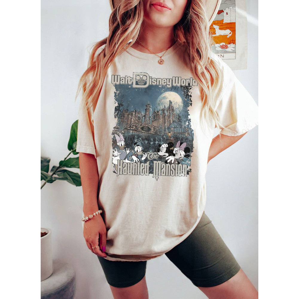 The Haunted House Vintage Halloween Shirt, Fall Vibes Shirt, Walt Disney World Halloween Tee, Retro Mickey And Friends Haunted Mansion Shirt - 2.jpg