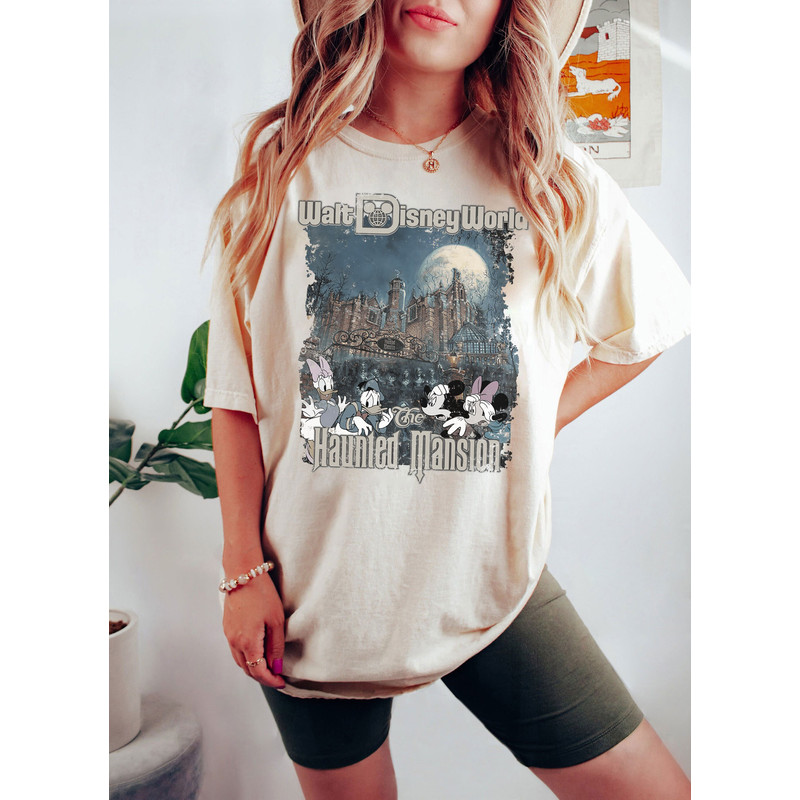 The Haunted House Vintage Halloween Shirt, Fall Vibes Shirt, Walt Disney World Halloween Tee, Retro Mickey And Friends Haunted Mansion Shirt - 2.jpg