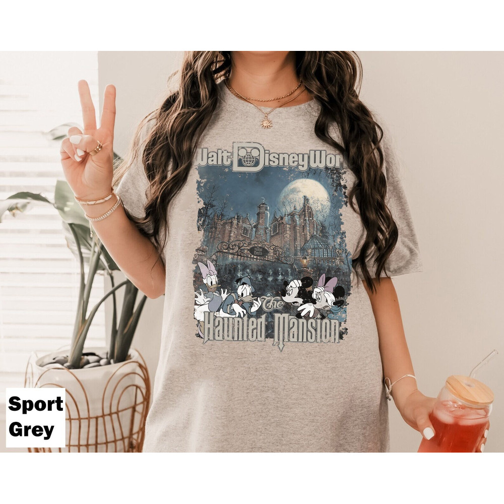 The Haunted House Vintage Halloween Shirt, Fall Vibes Shirt, Walt Disney World Halloween Tee, Retro Mickey And Friends Haunted Mansion Shirt - 5.jpg