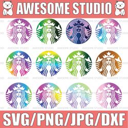 12 files Separated Holographic Famous Coffee Shop logo PNG, Famous Coffee Shop logo PNG file, Famous Coffee Shop tumbler