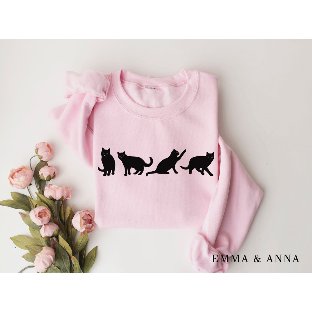 Cat Sweatshirt, Cat Sweater, Black Cat Sweatshirt, Cat Mom Crewneck Sweatshirt, Halloween Sweatshirt, Cat Lover Gift, Cat Lover Shirt - 5.jpg