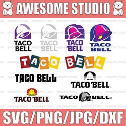 Taco Bell vector svg, eps, dxf, png high res, jpg, pdf, webp Cricut & Silhouette Cut Files Digital Download Active