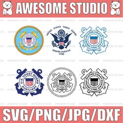 US Coast Guard vector svg, eps, dxf, png high res, jpg, pdf, webp Cricut & Silhouette Cut Files Digital Download Active