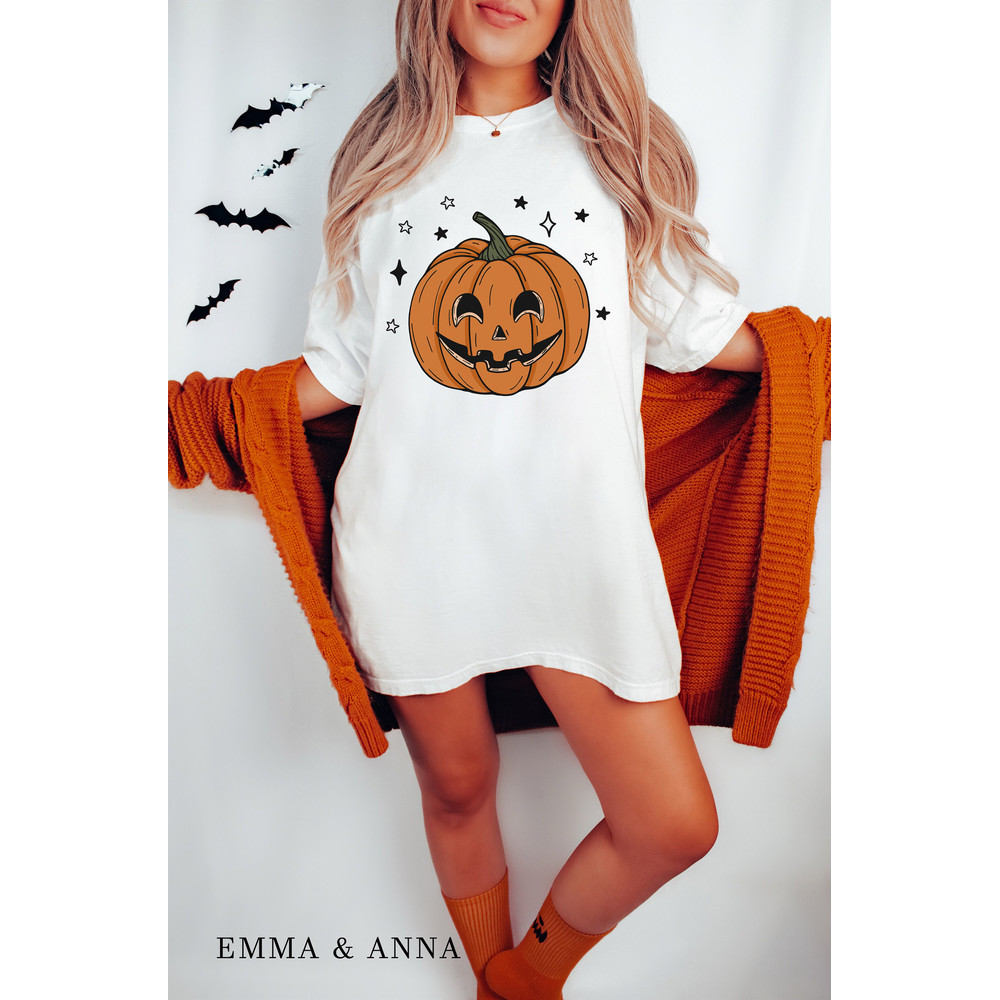 Comfort Colors Halloween Shirt, Pumpkin Shirt, Fall Shirts for Women, Jack-o-Lantern Shirt, Spooky Season Shirt, Halloween Oversized Tshirt - 2.jpg