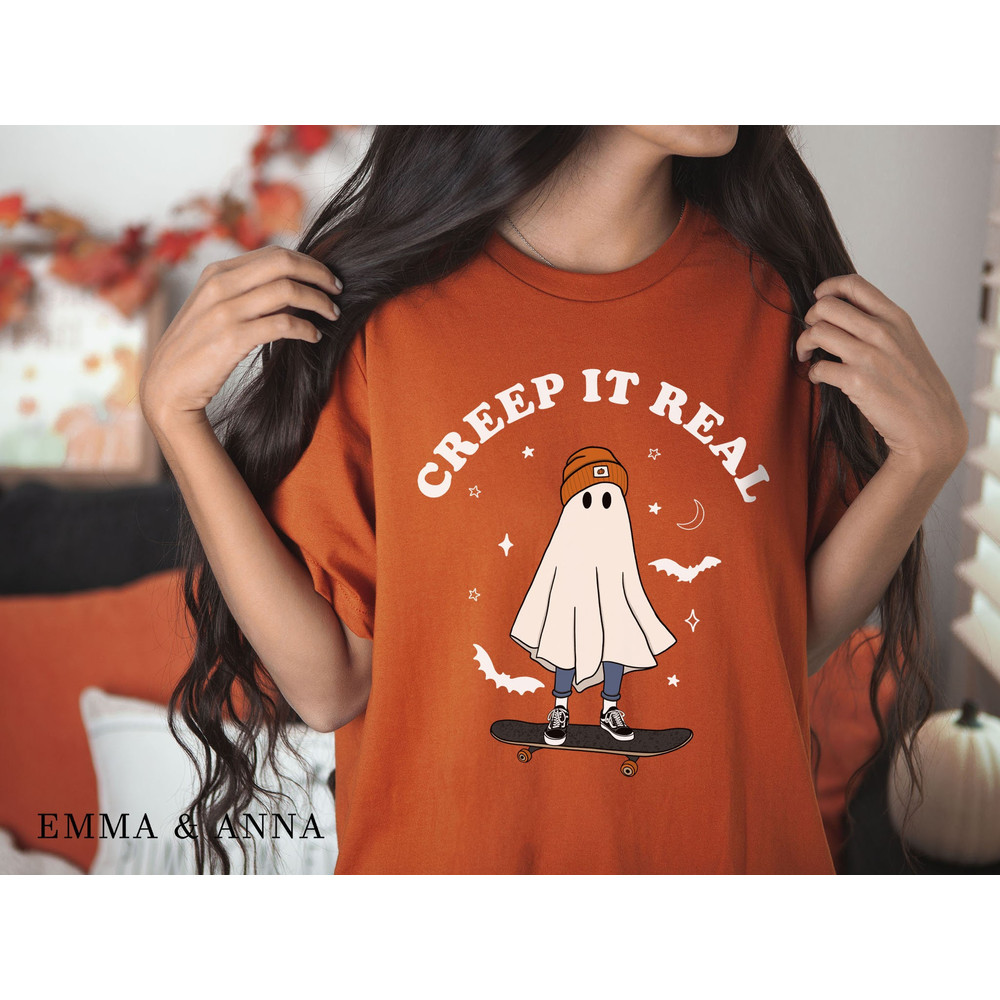 Creep It Real Shirt, Halloween Shirt, Fall Shirts, Ghost Shirt, Vintage Tee, Retro Halloween Shirt, Funny Halloween Shirt, Spooky Season - 1.jpg