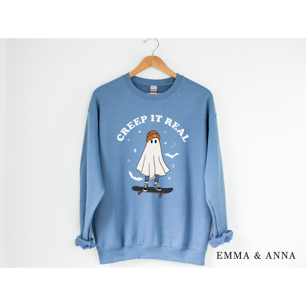 Creep It Real Sweatshirt, Halloween Crewneck Sweatshirt, Ghost Sweatshirt, Creep It Real Shirt, Halloween Sweater, Halloween Retro Shirt - 5.jpg