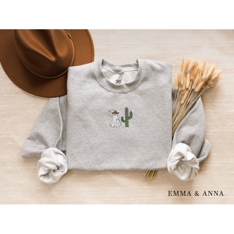 Embroidered Western Ghost Sweatshirt, Halloween Sweatshirt, Boo Haw Shirt, Fall Sweatshirt, Halloween Crewneck, Ghost Shirt, Spooky Season - 4.jpg
