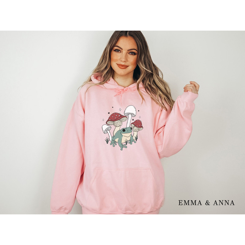 Frog Hoodie, Mushroom Sweatshirt, Toad Shirt, Fall Hoodie, Cottagecore Clothing, Funny Frog Shirt, Botanical Sweatshirt, Frog and Toad - 5.jpg