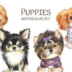 dog watercolor clipart png, animal png, watercolor animal