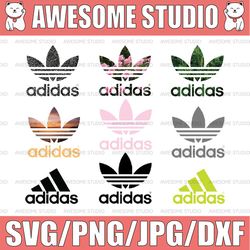 Adidas Logo SVG, Fashion Brand SVG - PNG - Luxury Fashion Brands logos SVG - Instant Download File