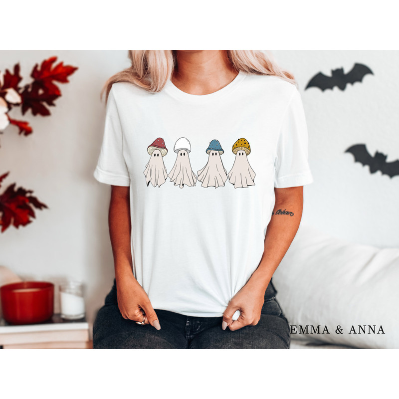 Ghost Shirt, Halloween Shirt, Halloween T-Shirt, Mushroom Shirt, Cottagecore, Halloween Party, Fall Shirts, Pumpkin Shirt, Spooky Season - 6.jpg