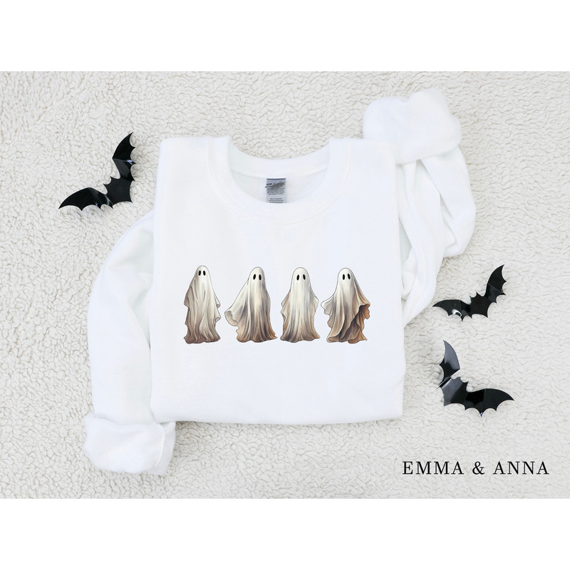 Ghost Sweatshirt, Halloween Sweatshirt, Fall Sweatshirt for Women, Halloween Crewneck, Cute Ghost Shirt, Spooky Season, Ghost Sweater - 4.jpg