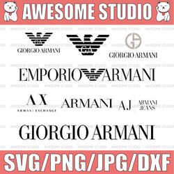 Armani Logo SVG, giorgio armani PNG, Armani Exchange Logo SVG, Emporio Armani Transparent Logo, Fashion Brands logo SVG.