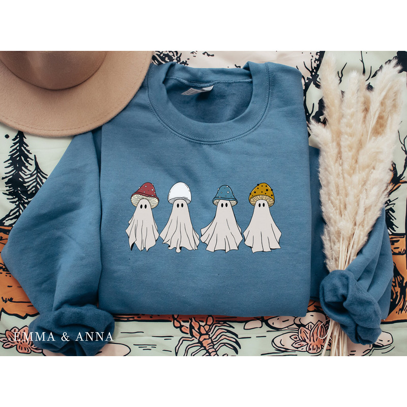 Ghost Sweatshirt, Halloween Sweatshirt, Halloween Sweater, Magic Mushroom Shirt, Spooky Season, Ghost Shirt, Halloween Shirt, Fall Shirt - 3.jpg