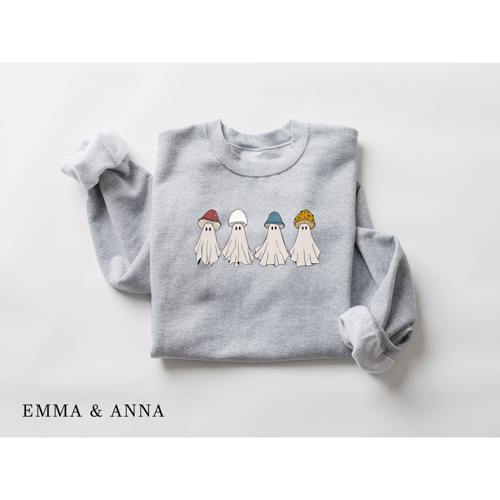 Ghost Sweatshirt, Halloween Sweatshirt, Halloween Sweater, Magic Mushroom Shirt, Spooky Season, Ghost Shirt, Halloween Shirt, Fall Shirt - 4.jpg