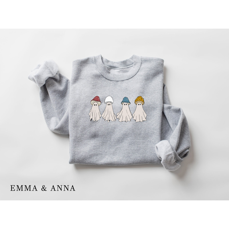 Ghost Sweatshirt, Halloween Sweatshirt, Halloween Sweater, Magic Mushroom Shirt, Spooky Season, Ghost Shirt, Halloween Shirt, Fall Shirt - 4.jpg