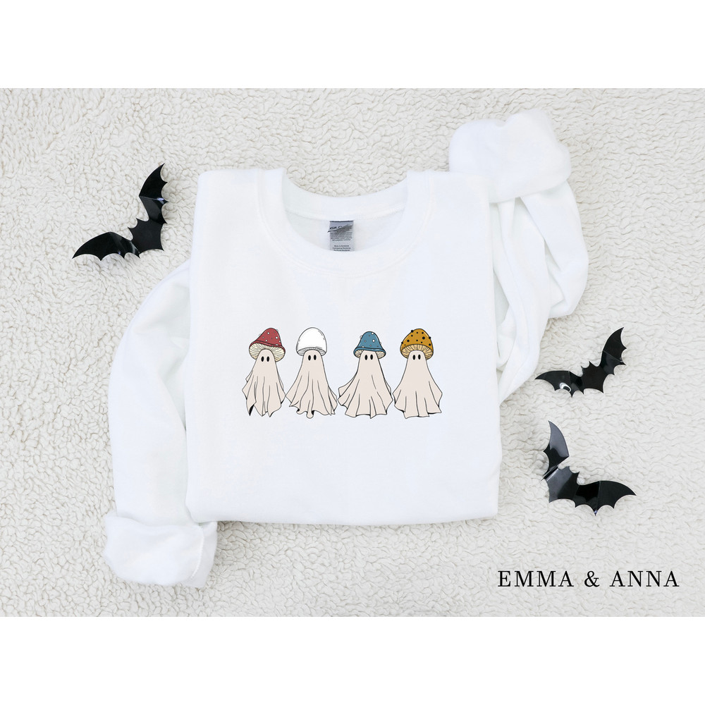 Ghost Sweatshirt, Halloween Sweatshirt, Halloween Sweater, Magic Mushroom Shirt, Spooky Season, Ghost Shirt, Halloween Shirt, Fall Shirt - 5.jpg