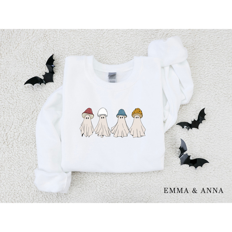 Ghost Sweatshirt, Halloween Sweatshirt, Halloween Sweater, Magic Mushroom Shirt, Spooky Season, Ghost Shirt, Halloween Shirt, Fall Shirt - 5.jpg