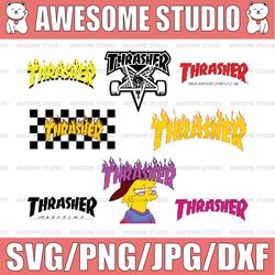 Thrasher Bundle Svg, Thrasher Logo Svg, Thrasher Brand Logo Svg, Fashion Logo Svg, File Cut Digital Download