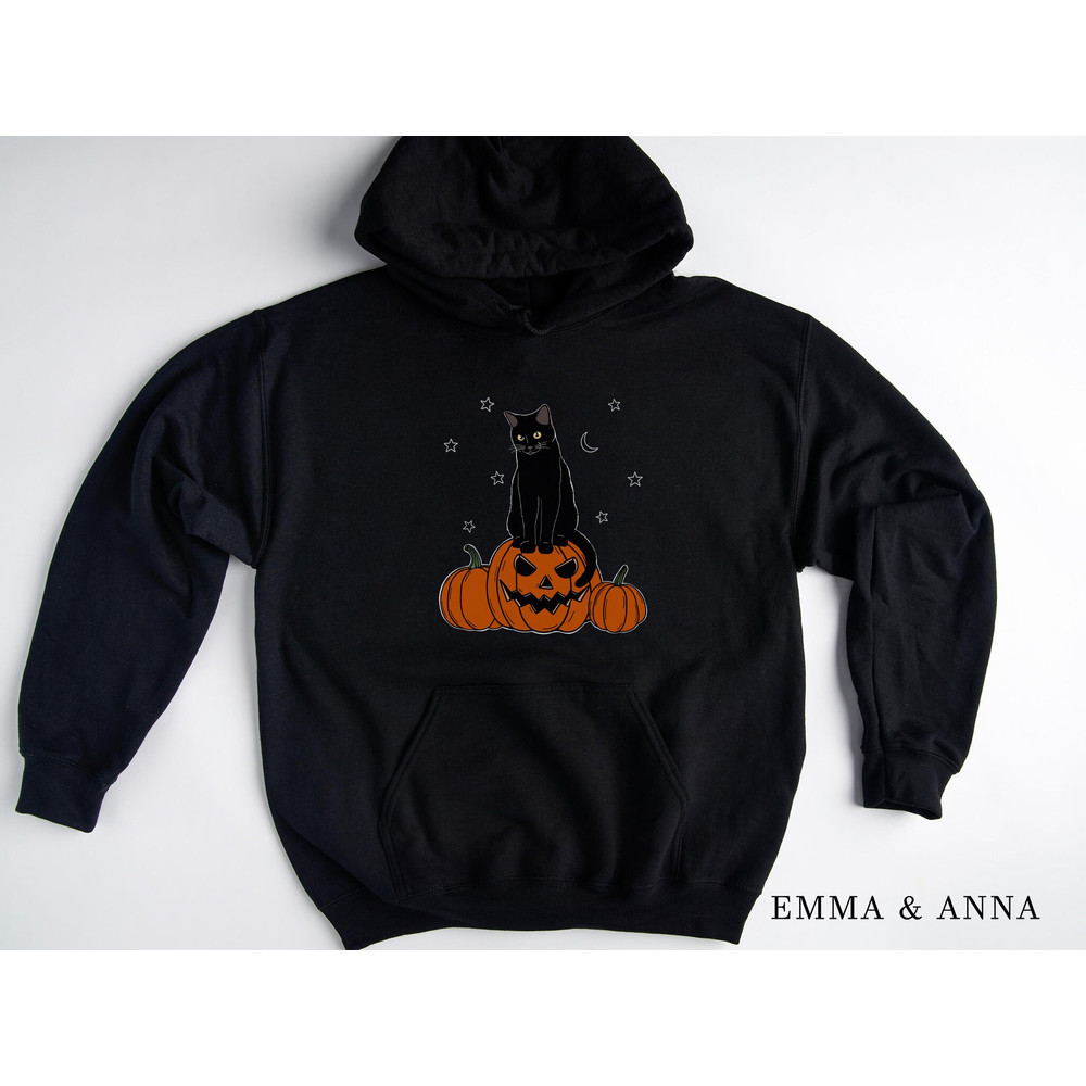 Halloween Hoodie, Black Cat Hoodie, Halloween Pullover, Halloween Sweater, Spooky Season, Graphic Hoodies, Halloween Clothing - 4.jpg