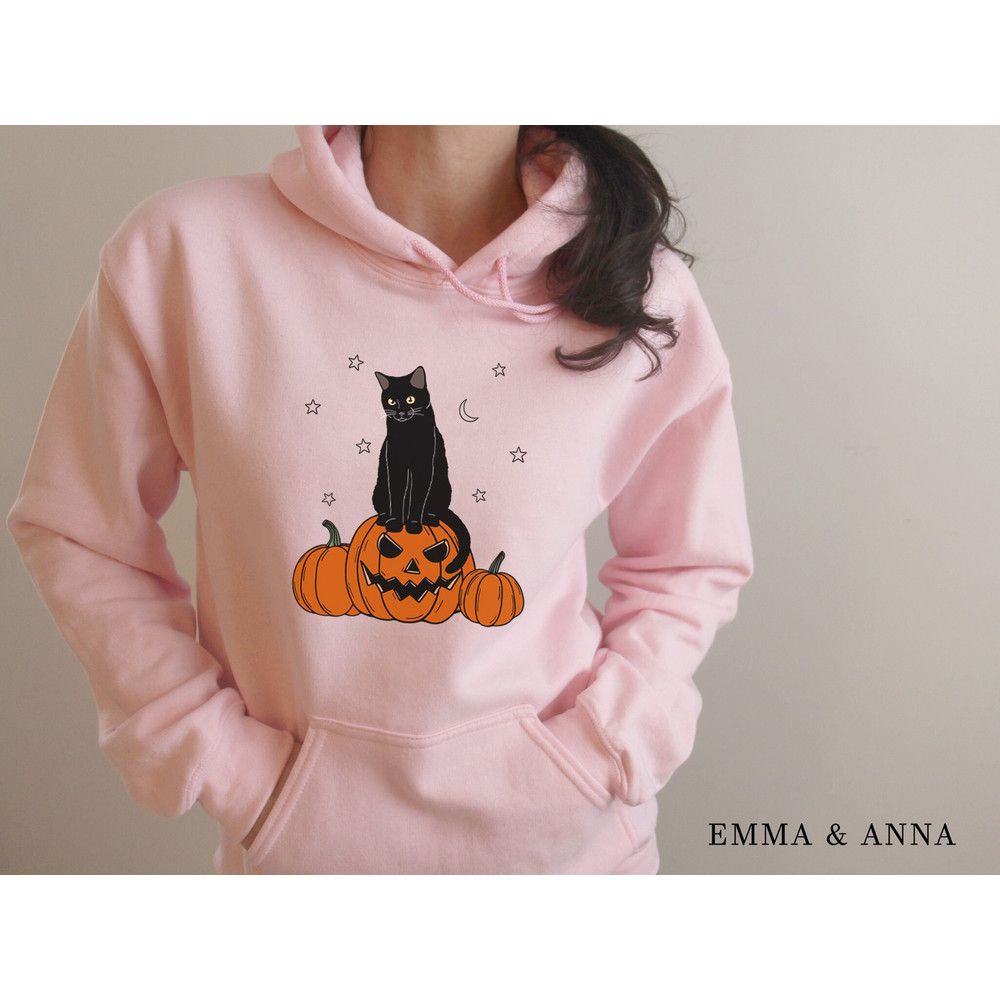Halloween Hoodie, Black Cat Hoodie, Halloween Pullover, Halloween Sweater, Spooky Season, Graphic Hoodies, Halloween Clothing - 5.jpg