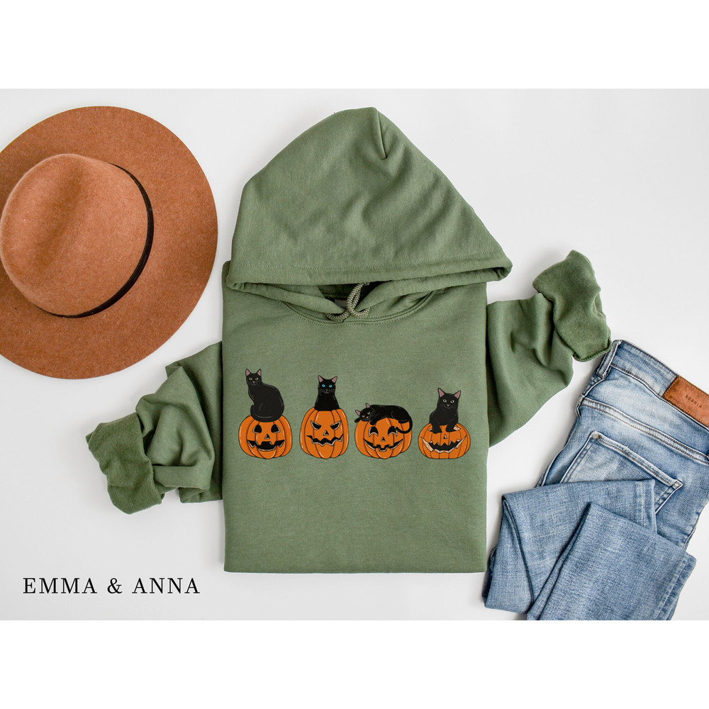 Halloween Hoodie, Black Cat Sweatshirt, Halloween Pullover, Halloween Sweater, Fall Sweatshirt, Cat Lover, Fall Hoodie, Pumpkin Sweatshirt - 4.jpg