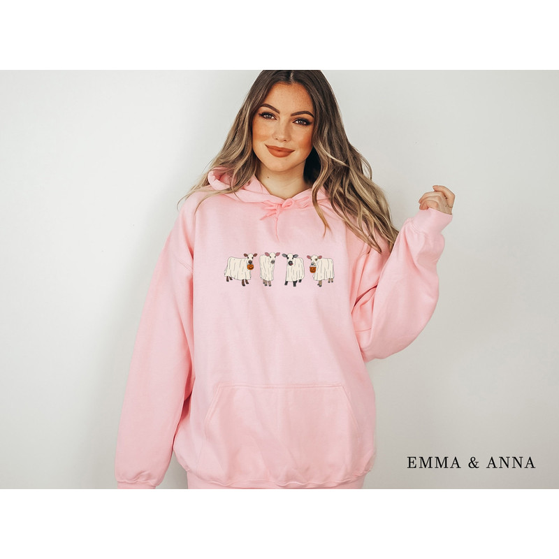 Halloween Hoodie, Ghost Cows Hoodie, Farm Animal Shirt, Halloween Pullover, Cow Lover Gift, Fall Sweatshirt, Ghost Hoodie, Fall Hoodie - 5.jpg