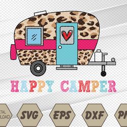 Camper Happy Summer Camp Camping Leopard Funny Glamping Svg, Eps, Png, Dxf, Digital Download