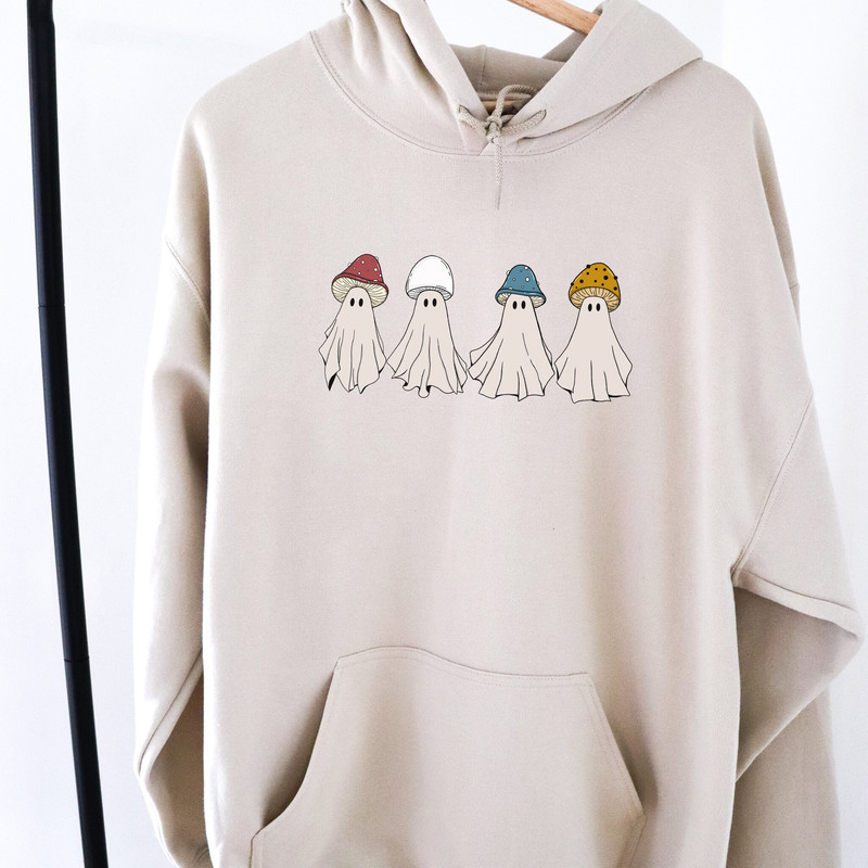 Halloween Hoodie, Mushroom Ghost Hoodie, Halloween Pullover, Halloween Sweater, Fall Sweatshirt, Fall Hoodie, Mushroom Shirt, Spooky Season - 2.jpg