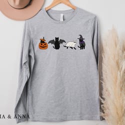 halloween shirt, cat shirt, ghost shirt, halloween long sleeve shirt, halloween cat shirt, cat lover shirt, black cat sh