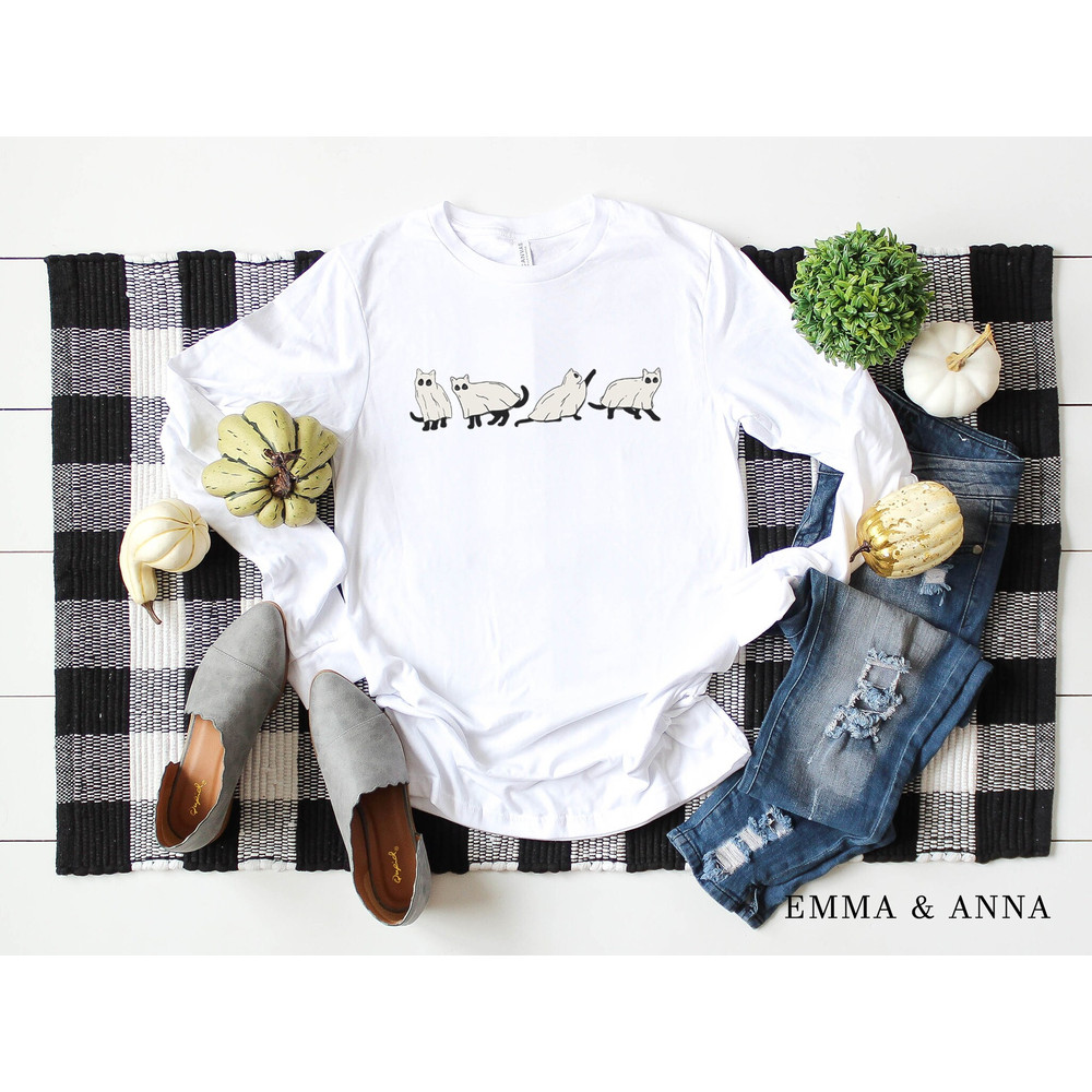 Halloween Shirt, Cat Shirt, Ghost Shirt, Halloween Long Sleeve Shirt, Halloween Cat Shirt, Cat Lover Shirt, Black Cat Shirt, Spooky Season - 5.jpg