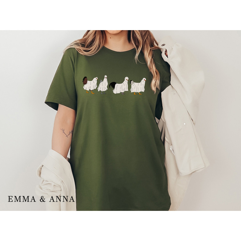 Halloween Shirt, Ghost Chicken Shirt, Ghost Shirt, Halloween Tshirt, Chicken Lover Gift, Fall Shirts, Farm Animal Shirt, Spooky Season Shirt - 2.jpg