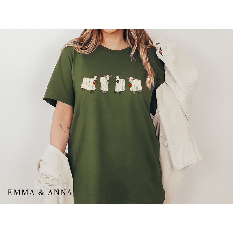 Halloween Shirt, Ghost Cows Shirt, Ghost Shirt, Cow Lover Gift, Halloween Animals, Cute Cow, Fall Shirt for Women, Halloween Graphic Shirt - 3.jpg