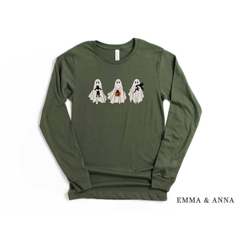 Halloween Shirt, Ghost Shirt, Halloween Tshirt, Black Cat Shirt, Cat Lover Gift, Funny Halloween, Halloween Party, Fall Shirt, Pumpkin Shirt - 1.jpg