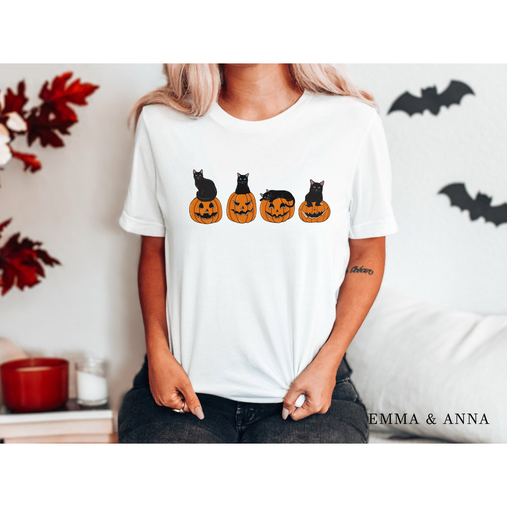 Halloween Shirt, Halloween T-Shirt, Black Cat Shirt, Halloween Cat, Ghost Shirt, Pumpkin Shirt, Spooky Season, Cat Lover Gift, Fall Shirts - 3.jpg