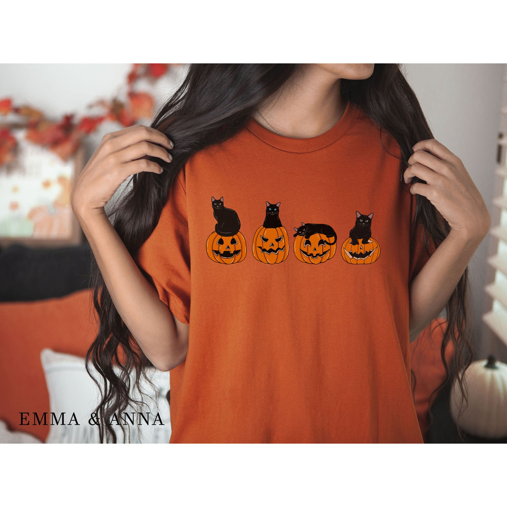 Halloween Shirt, Halloween T-Shirt, Black Cat Shirt, Halloween Cat, Ghost Shirt, Pumpkin Shirt, Spooky Season, Cat Lover Gift, Fall Shirts - 6.jpg