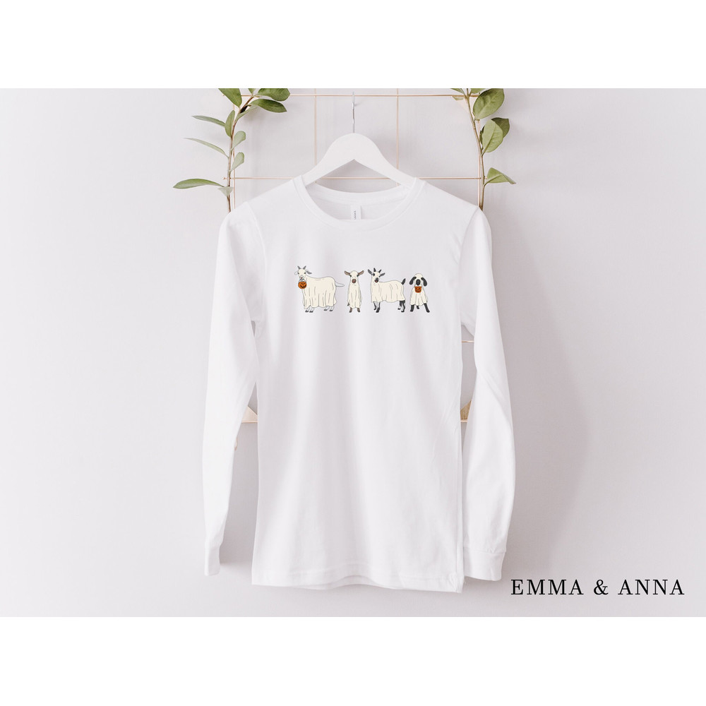 Halloween Shirt, Halloween T-Shirt, Ghost Goat Shirt, Ghost Shirt, Goat Lover Gift, Funny Halloween Animals, Fall Shirt, Halloween Graphic - 5.jpg