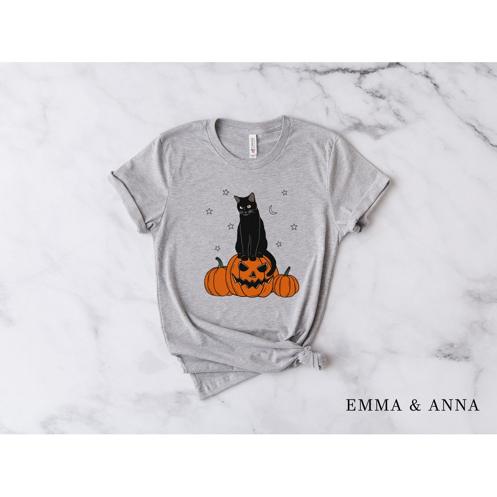 Halloween Shirt, Halloween T-Shirt, Halloween Cat Shirt, Black Cat Shirt, Pumpkin Shirt, Fall Shirts, Jack-o-Lantern Shirt - 4.jpg
