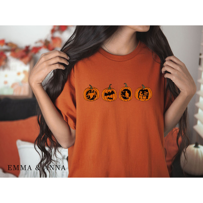Halloween Shirt, Pumpkin Shirt, Jack-o-Lantern Shirt, Halloween Graphic Tees, Spooky Season Shirt, Halloween T-Shirt, Fall Shirts for Women - 6.jpg